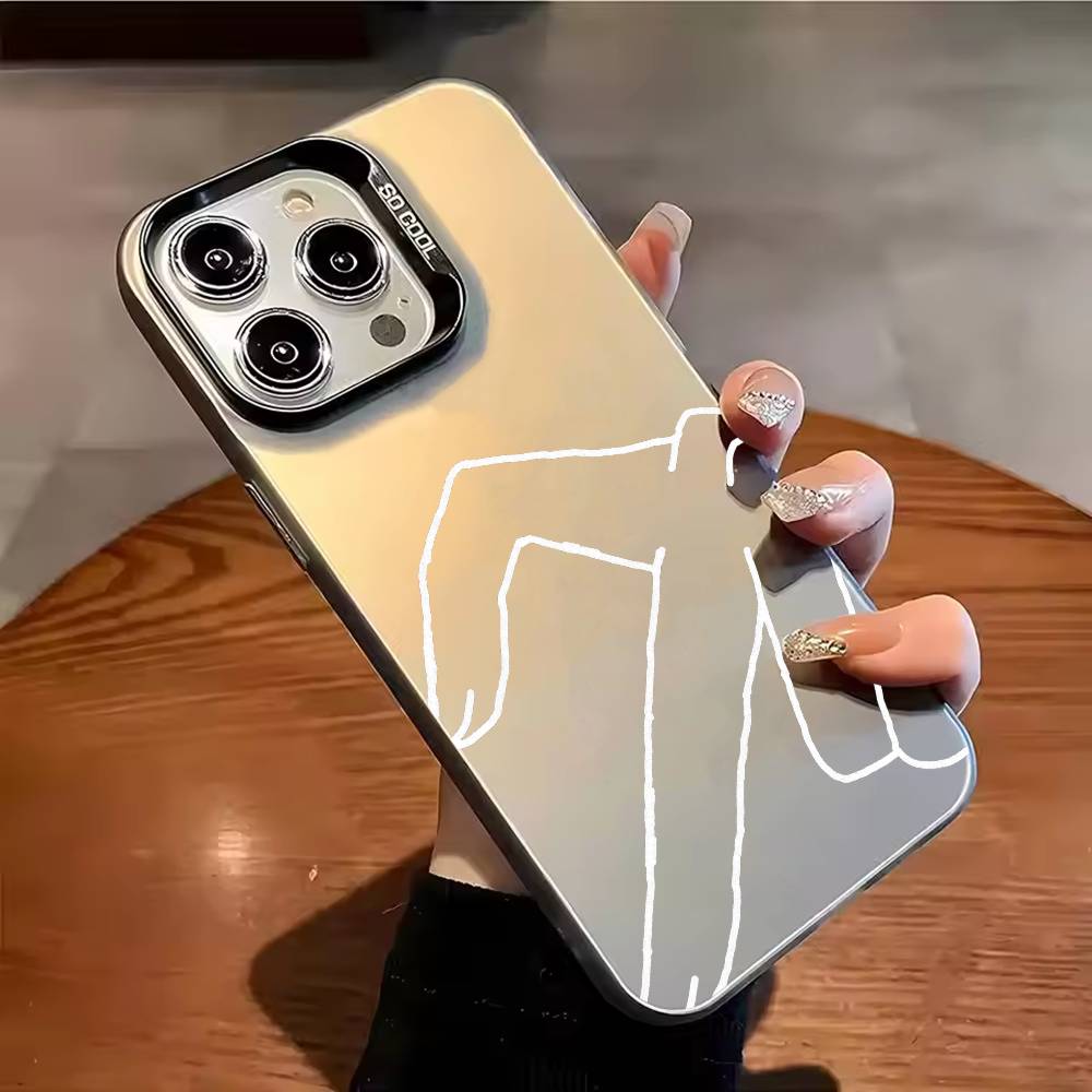 C-couple lockscreen Phone Case For iPhone 17,16,15,14,13,12,11,Pro Max,Plus Candy Silver Cover