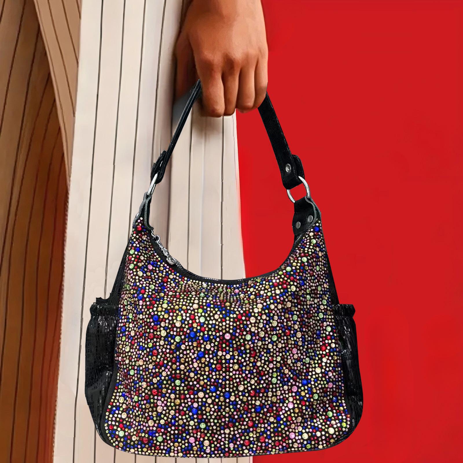 Fashionable and Elegant Ladies Starry Sky Temperament Handbag, Socialite Banquet Trendy Shoulder Bag разноцветный