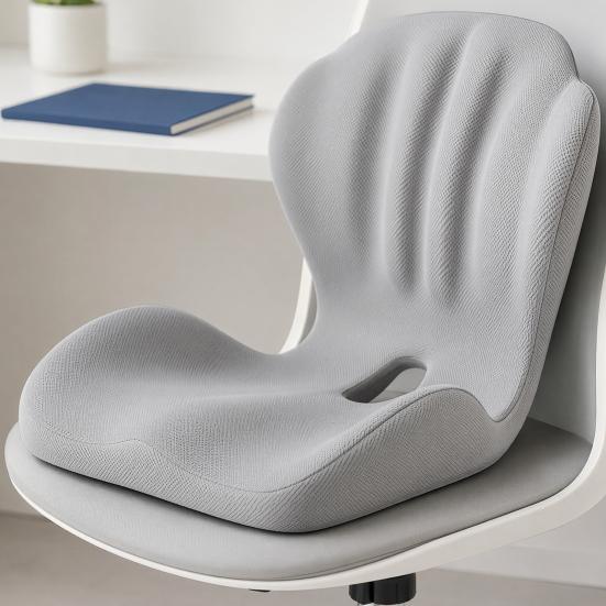 Ergonomic Seat Cushion with Back Support, High Density Memory Foam Office Chair Pad with U-Shaped Coccyx Relief, Breathable Car Seat Cushion for Home