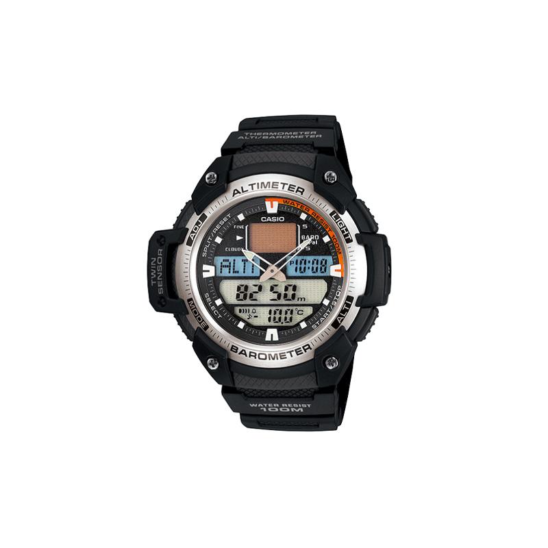 

Casio outdoor sports quartz movement resin strap Japanese and Korean watch men s watch black dial SGW-400H-1B чёрный