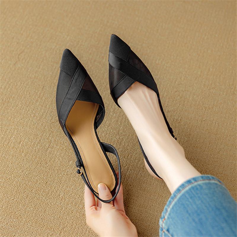 Fashion New Summer Sandals Pointed Toe Sandals for Women High Heels Fashion Minimally Styled Mesh Cover Toe Sandals Ladies Shoes Women
