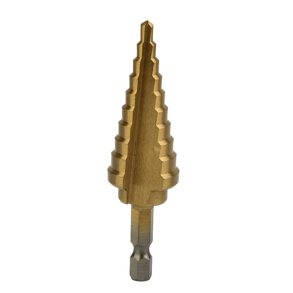 Precision Coated Step Cone Drill Bit 4 22mm Metal and Wood Cutting