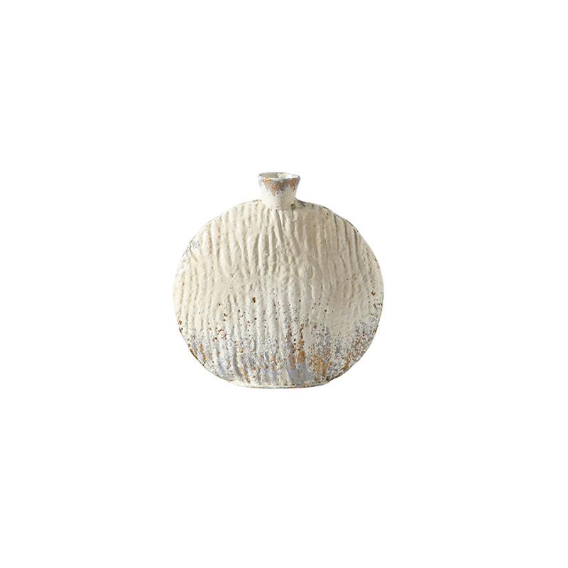 Retro Terracotta and White Vase for Dried Flowers, Home Decor Ornaments for Living Room