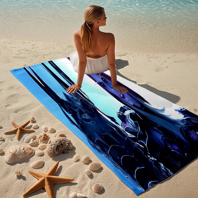 proof beach towel with a World of Warcraft characters5 pattern - soft,absorbent,quick-drying,machine washable - perfect for swimming,camping,bathing