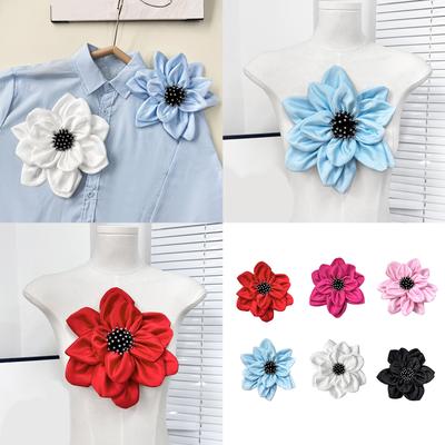 Rhinestones Silk Flower for Handcraft Project Materials Kits Wedding Gown Formal Dress Stage Costume Sewing On Appliques