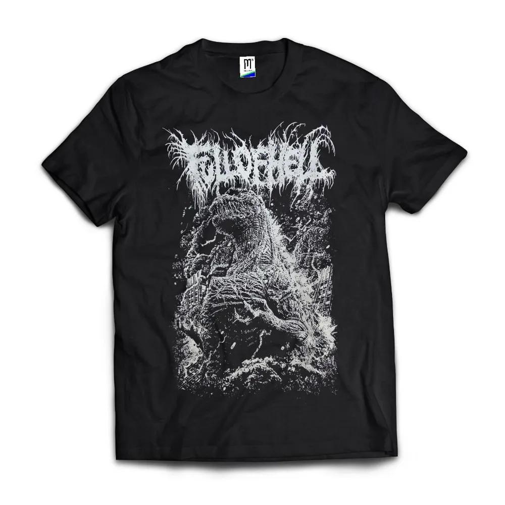 Unisex Short Sleeve Crew Neck Cotton T Shirt Full Of Hell Godzilla XXXL