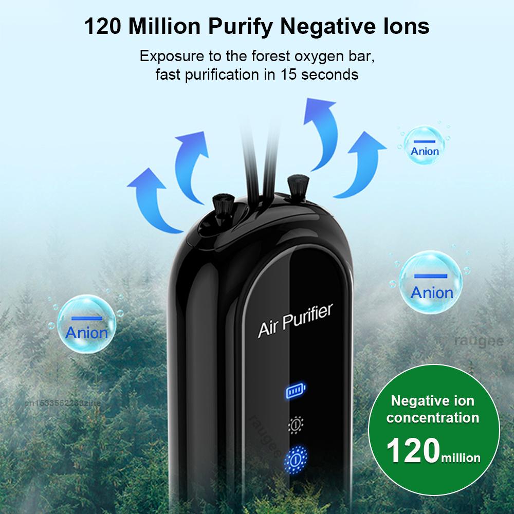 Luftreiniger Halskette Tragbarer Mini Luftreiniger Rauch Geruchsbeseitiger Tragbarer Negativ-Ionen-Generator Persönlicher Luftreiniger