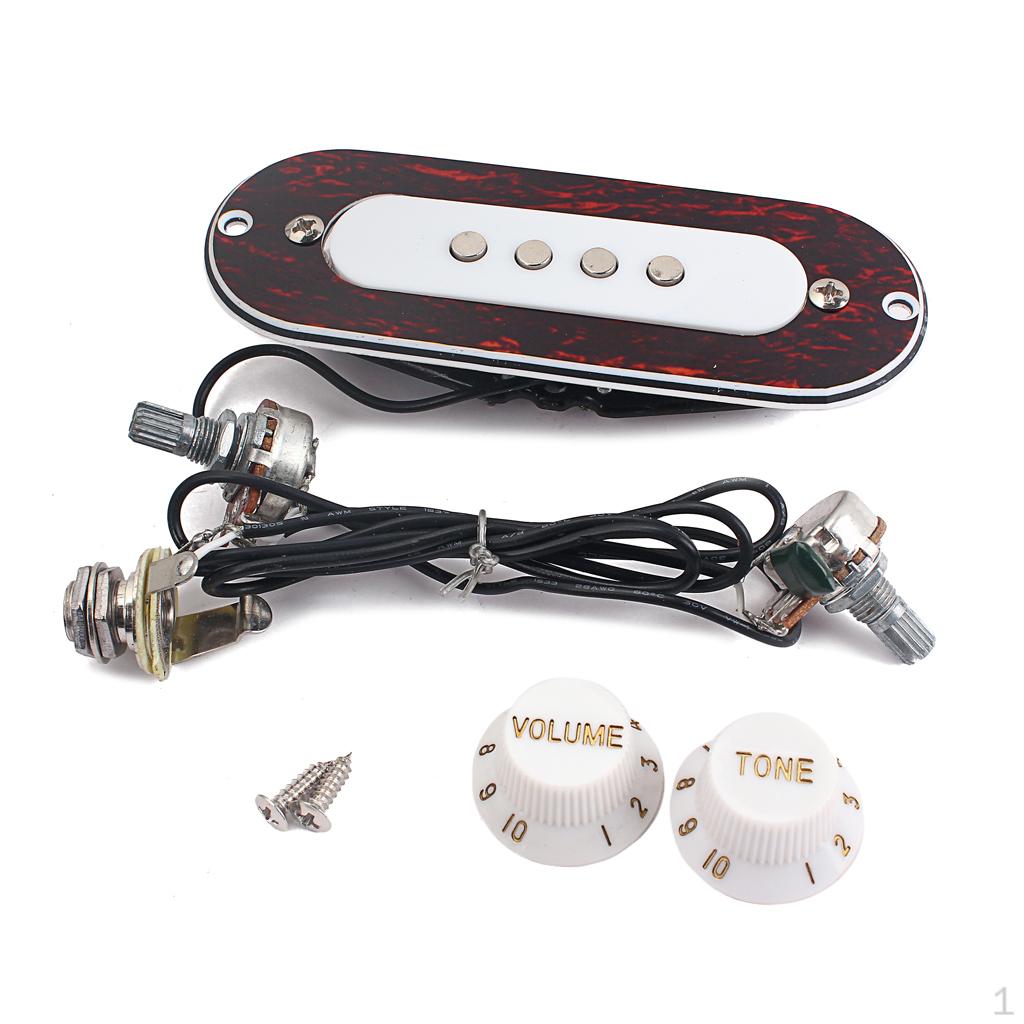 1 Set Prewired Guitar Sound Hole Pickup with &Volume Pot for 4 String Cigar Box
