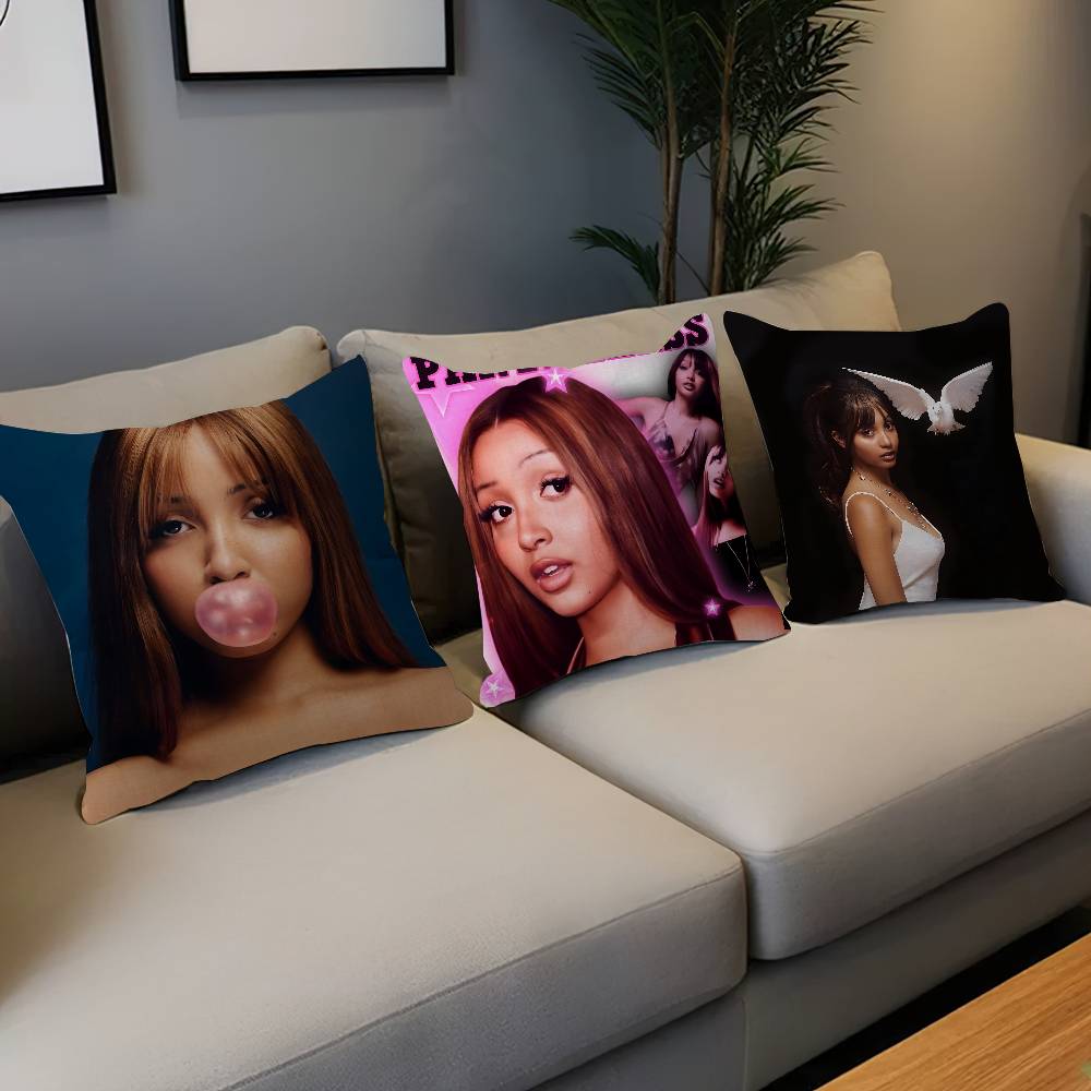 Singer Pink P-Pantheress Cushion Cover Polyester Sofa Cushions Decorative Throw Pillows Home Decoration Pillowcover