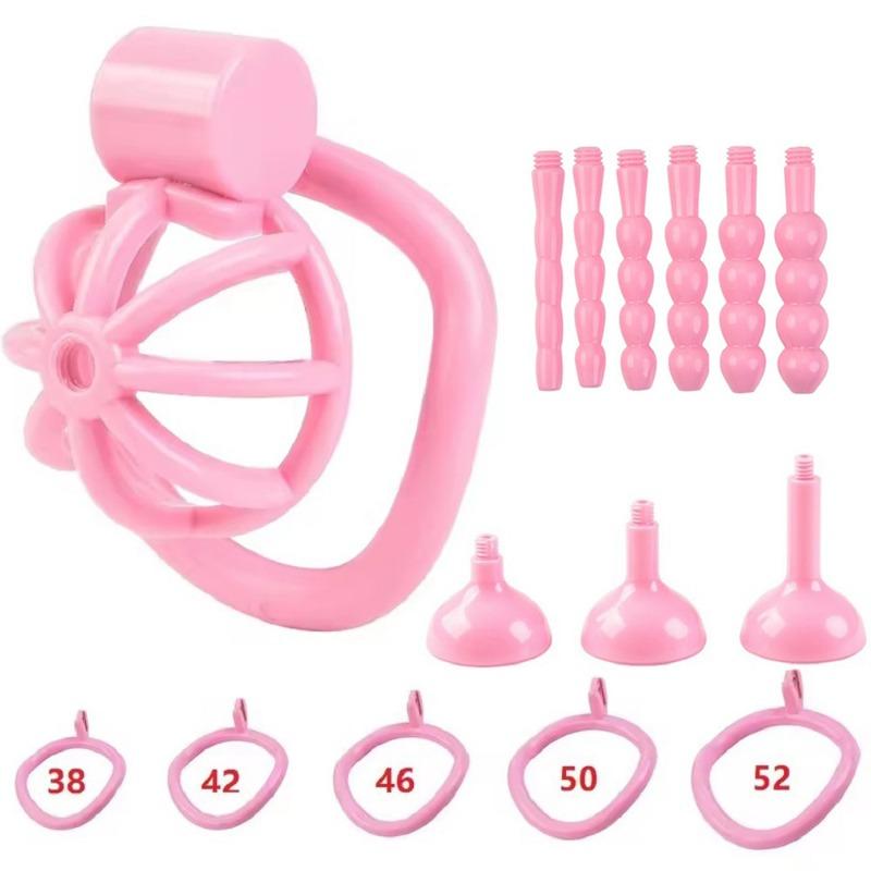 2026 Male Penis Chastity Cage Set Small Chastity Cage 5 Cock Rings With Urethral Sound Plug Penis Bondage Slave Man Sex Toy