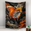 Majestic Orange Fox In Forest-Themed Patterned Tapestry for Bedroom and Living Room Home Decor