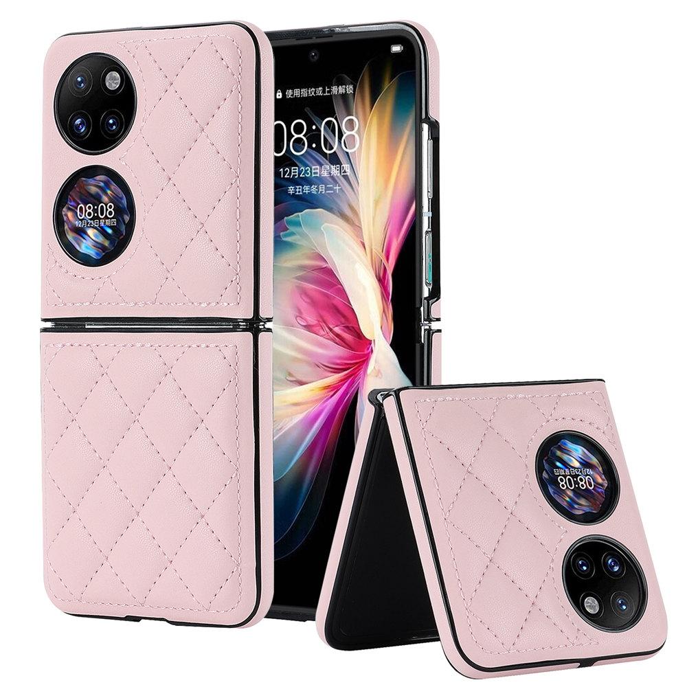 Fashion P50 Pocket Rhombic Ultra-thin Leather Case For Huawei P50 Pocket 2 Shockproof Back Cover