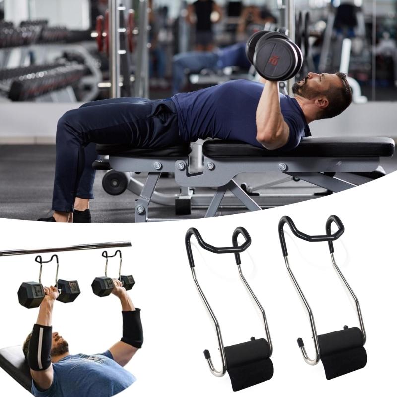 1Pair Dumbbell Spotter Hook Hangers Portable Heavy Power Dumbbells Rack Attachments Dumbbell Hook Barbell Attachments