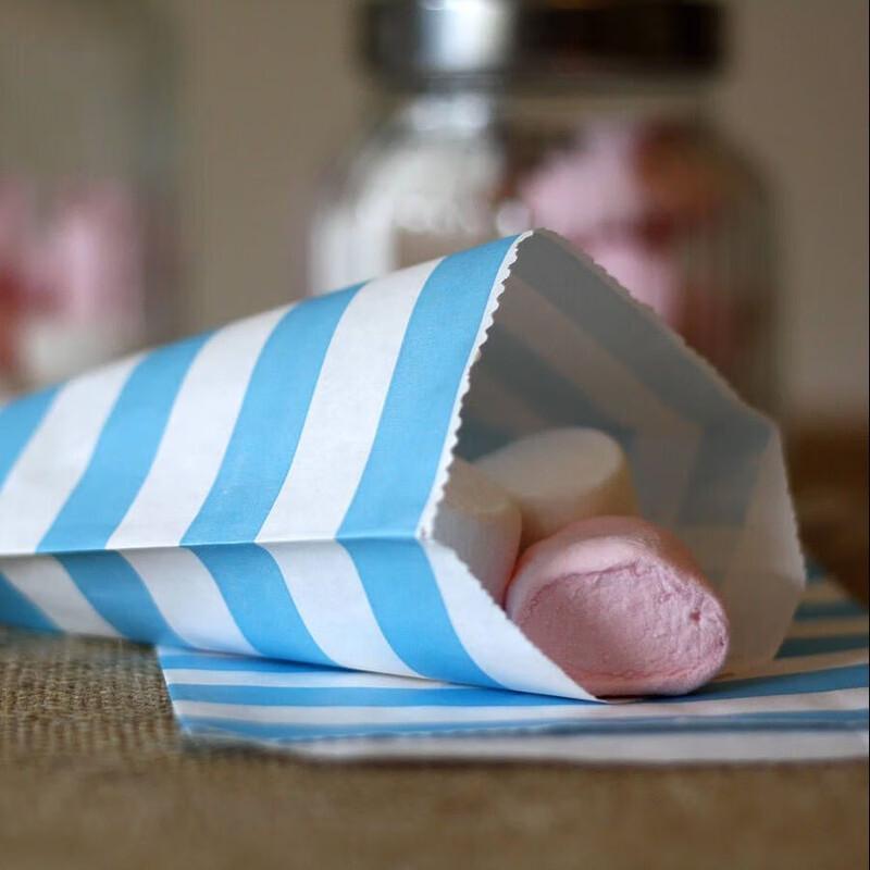 Oil-Proof Striped Food & Snack Paper Bags
