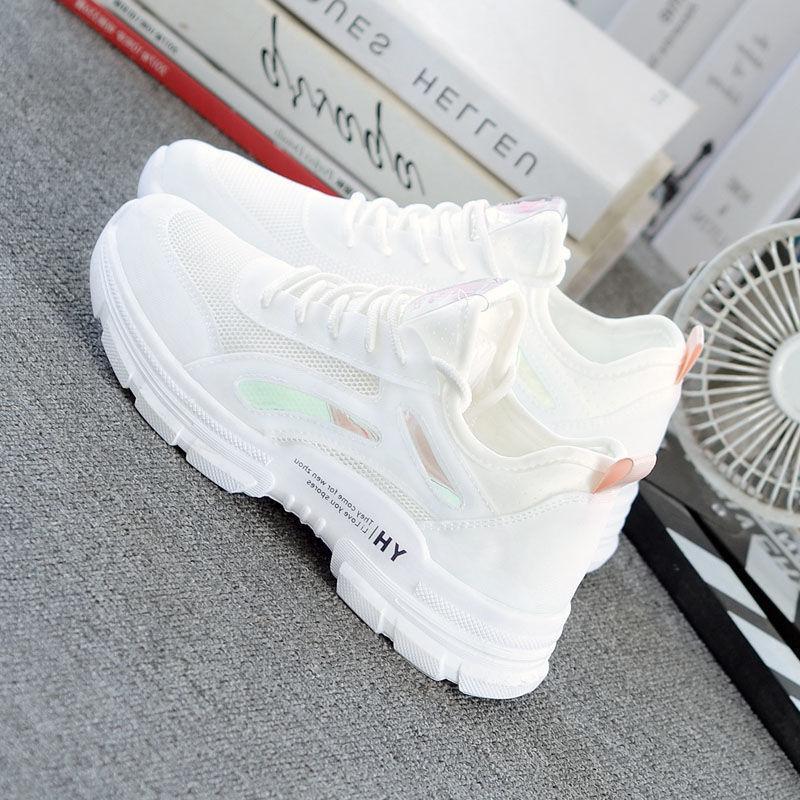 Summer Summer White Shoes Women's Summer Breathable Foreign Gas Flat Bottom Student Mesh Shoes Women's Breathable Mesh