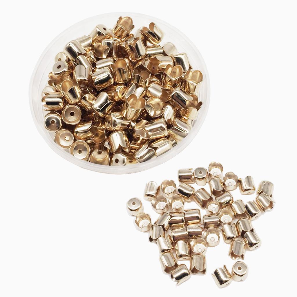 160 End Caps Jewelry Iron 10mm Cord Cap Findings Golden