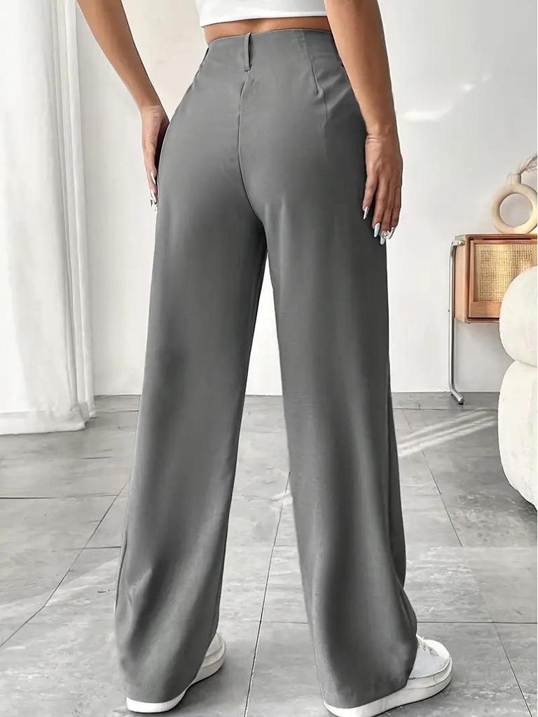 2025 Spring/Summer Women's Drapey High-waisted Slimming Wide-Leg Floor-Length Pants