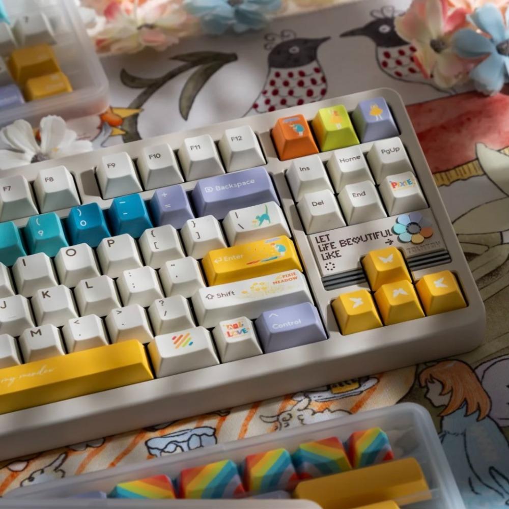 Novrais-PixieMeadow Keycap PBT 175Key Custom Personalized Keyboard Cap Cherry Profile KeyCap for Mechanical Keyboard Accessories