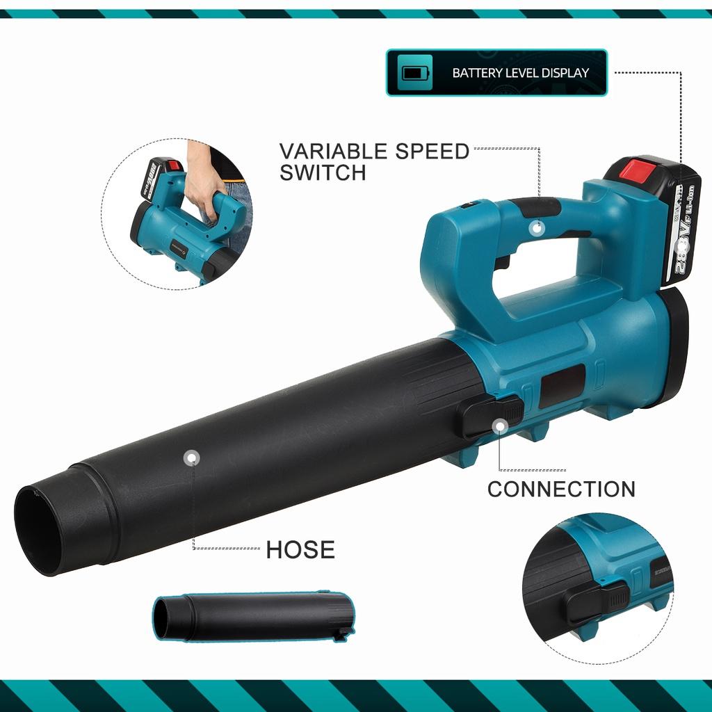 288VF 18000RPM Cordless Air Blower Electric Vacuum Cleaning Leaf Blower EU Plug Computer Dust Collector 66 x 13 x 34cm