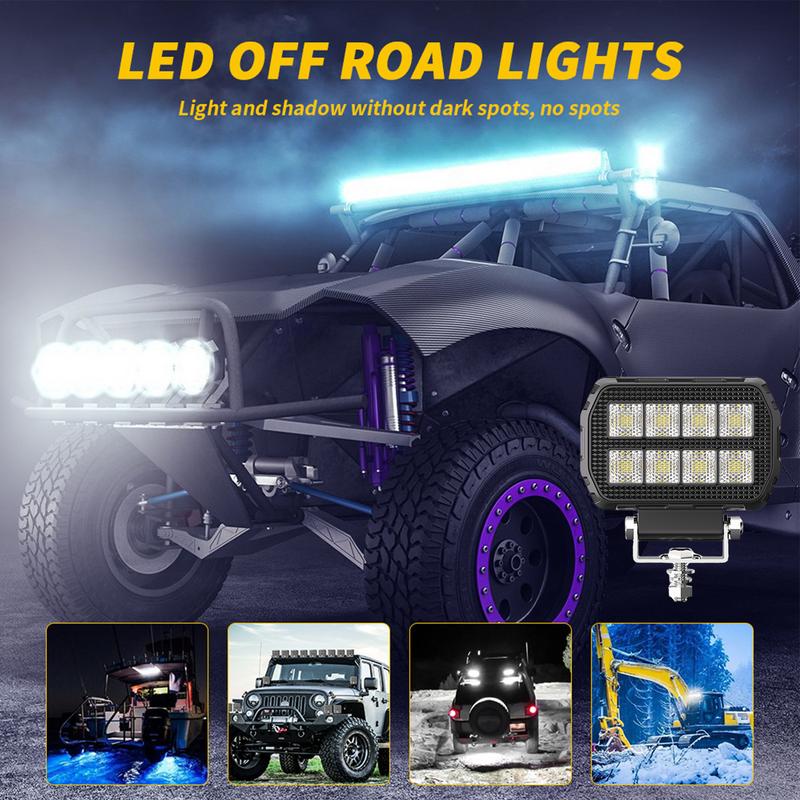 Square Offroad Lighting Bright Driving Fog Boat Lights High Amber Multi-Functional Dustproof Automotive Truck Road Atv Trailer