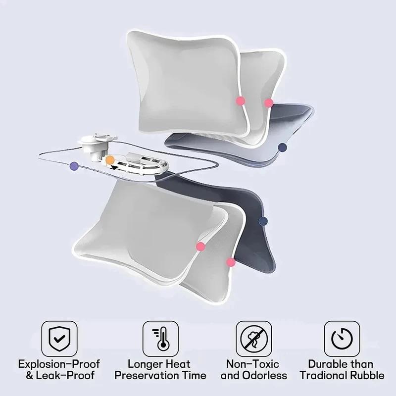 Rechargeable Hot Water Bottle - Cute Electric Hand Warmer (EU Plug), Reusable Hot Compress Bag & Pocket Warmer
