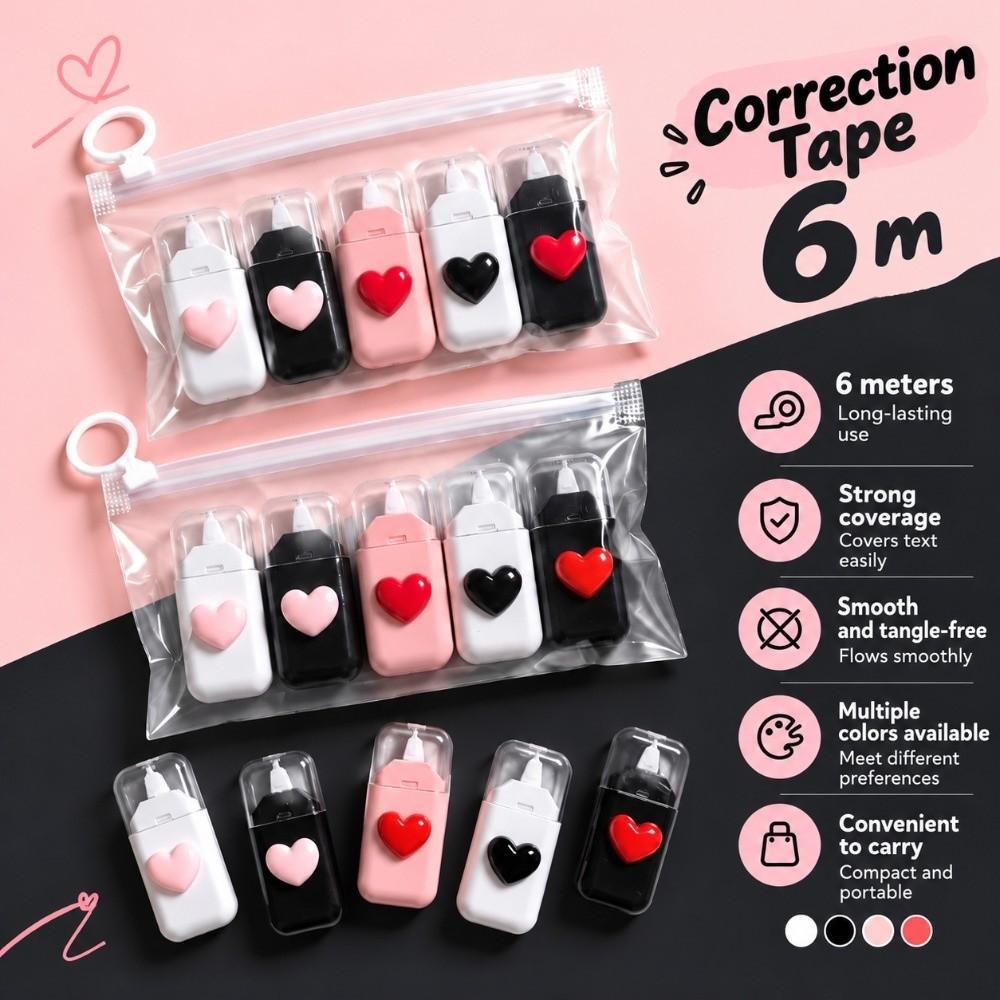 5pcs Smooth Using Correction Roller Correction Tape Roller School Office Supplies