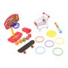 4pcs Bird Training Toys Interactive Fun Basketball Skateboard Trolley Parrot Toys for Budgie Parakeet Cockatiel