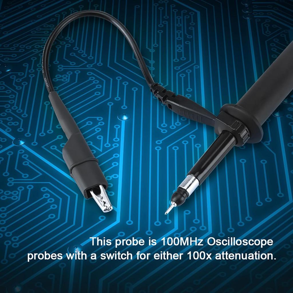 P4100 100X Oscilloscope Clip Probe with Accessory Kit High Voltage 2KV 100MHz Bandwidth