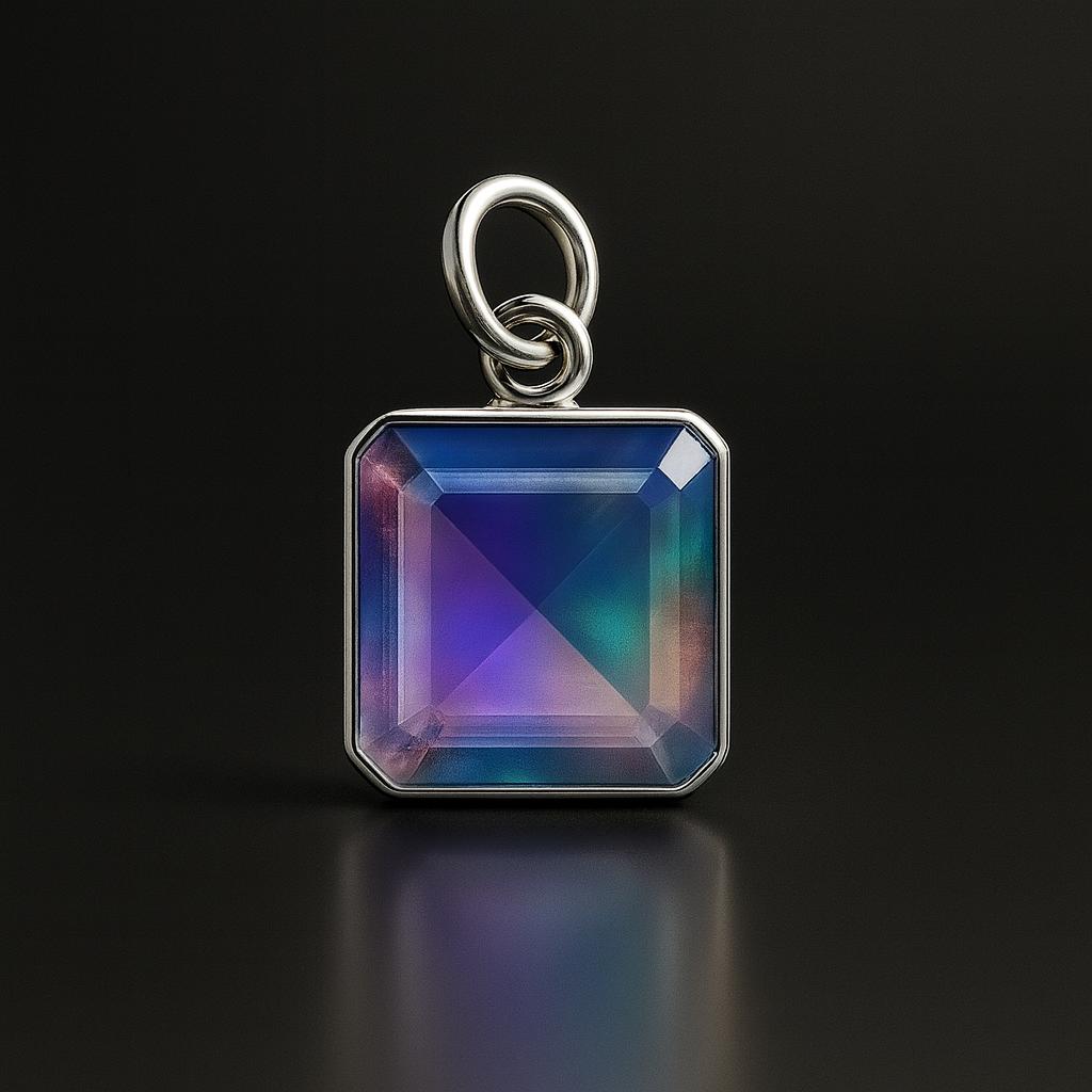 Rare Quality 16.45 Ct Natural Opal Square Pendant 925 Sterling Silver Jewelry