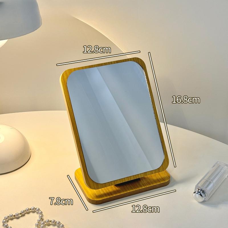 

Большое настольное деревянное зеркало для макияжа, простые декоративные зеркала, портативное складное косметическое зеркало для студенческого общежития