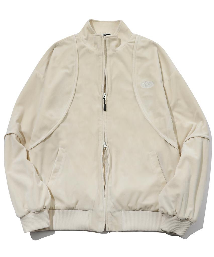 Cpgn Studio Velvet Racing Track Jacket Cream