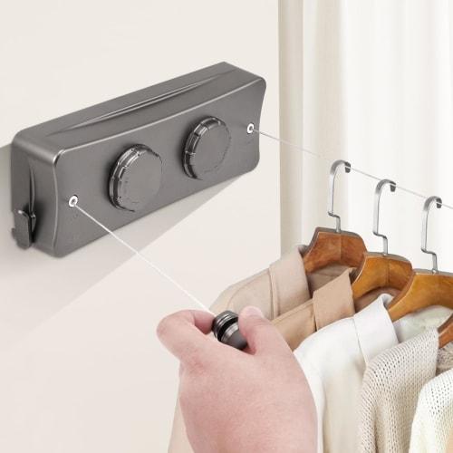 Built-in Clothes Drying Wire, 40kg Weight Capacity, 5.1m Wire Length, Stainless Steel, Flexible Extension, Indoor Clothes Drying, Double Clothes Dryin