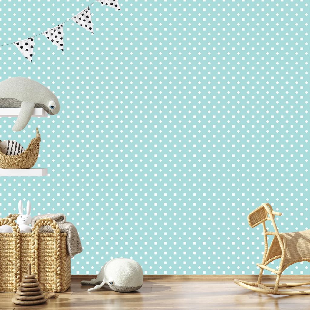 Celadon Dots Wallpaper, Soft Forms for Living Room and Bedroom 50x1000