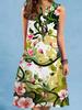 Summer Beach Floral Print Dress For Women Casual Sexy Sleeveless V-neck Loose Mini Dress Elegant Woman Short Dress Vestidos