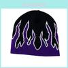 Gorro de Punto Punk para Hombre con Diseño de Llama y Adornos de Letras para Streetwear y Calidez Invernal