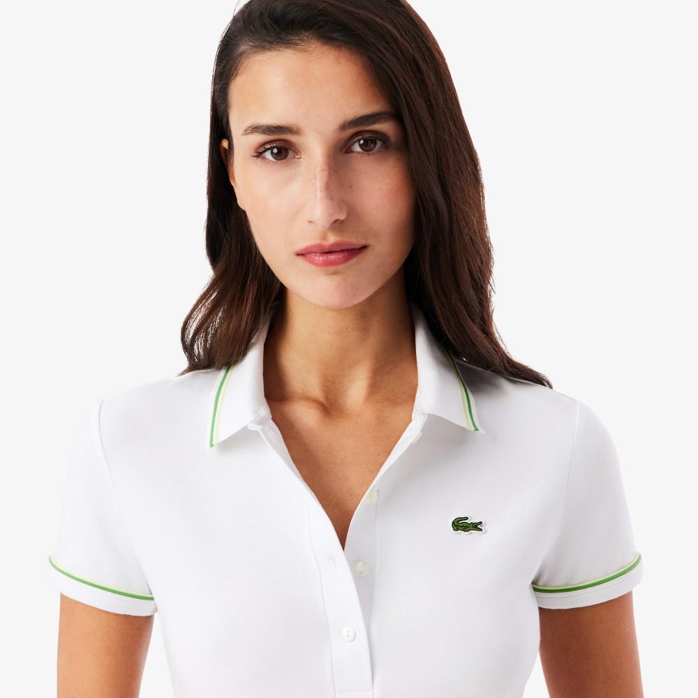 Lacoste Women's Slim Fit Piping Detail Polo Shirt DF5284-56G3SM