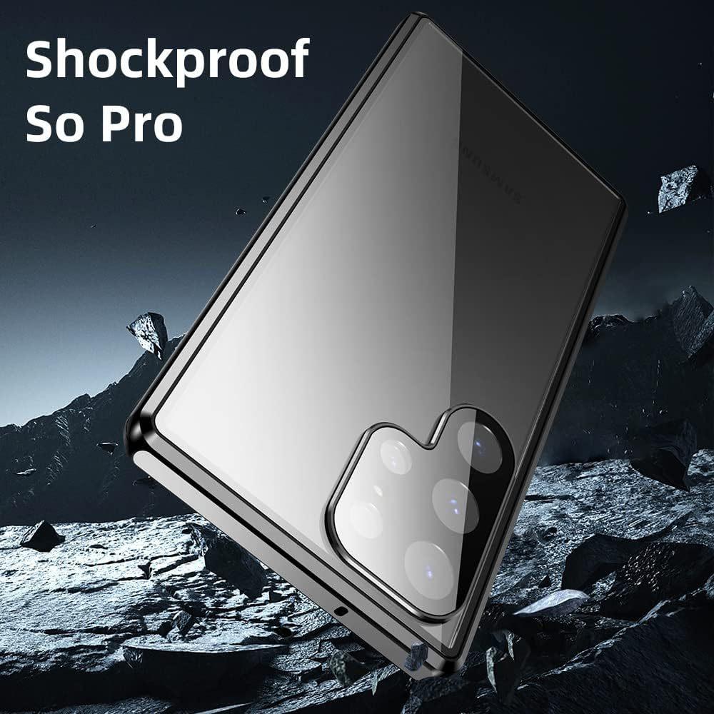 Suitable for Samsung S25ultra Magneto Mobile Phone Case Bright Metal Magnetic High Definition Anti Peeping Snap Protection Glasses Anti Fall