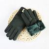 Winter Thickened Children's Sheepskin Fur Gloves Boys and Girls Windproof Warm Students Cold-Proof Leather Finger Gloves