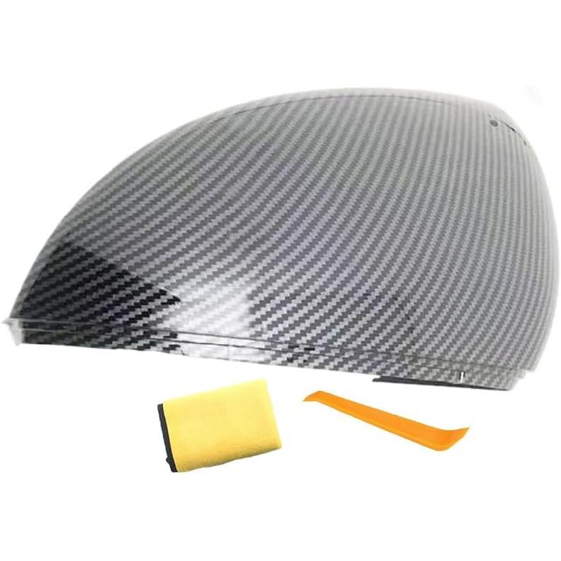 Right Passenger Side Mirror Cover Replacement Compatible With Volkswagen Jetta 2024 Rearview Mirror Cover Without Turn Signal (Black right)