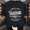 VintageYear74thBirthday1951MensTShirtBlack  Vintage Style Pattern Mens And Womens Casual Comfort Short Sleeve Top Tees