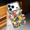 INS Watercolor Floral Case For iPhone 17 Pro Max iPhone 16 15 14 13 Pro Max 11 17e 16e Plating Lens Frame Clear Soft Silicone Back Cover