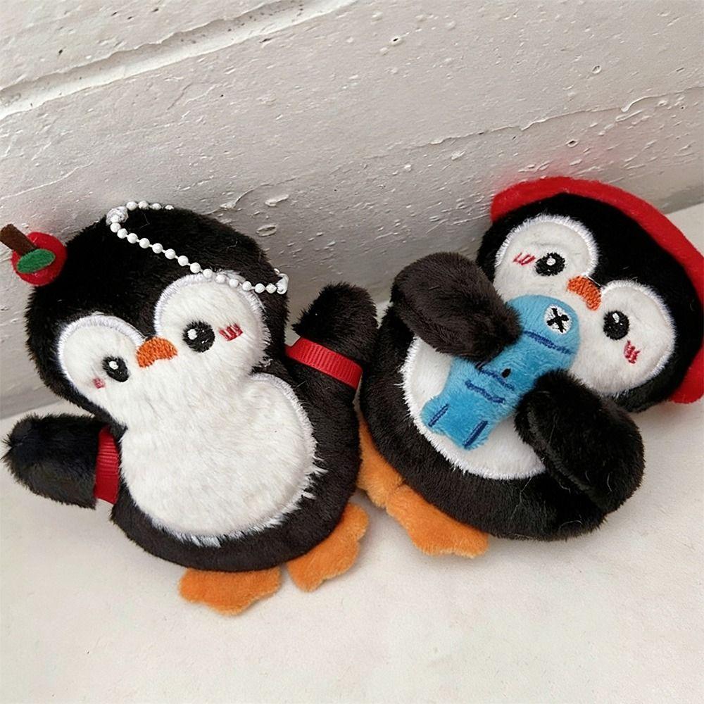 Soft Plush Squeaking Penguin Keychain Penguin Doll Stuffed Doll Pendant Car Key Ring Kid Gifts