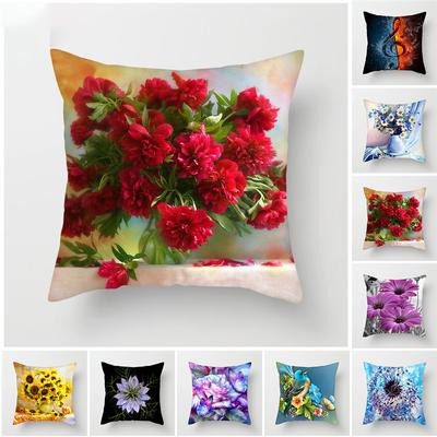 Housse de coussin à fleurs colorées, taie d'oreiller décorative, tournesol, Rose, pissenlit, pour voiture et maison