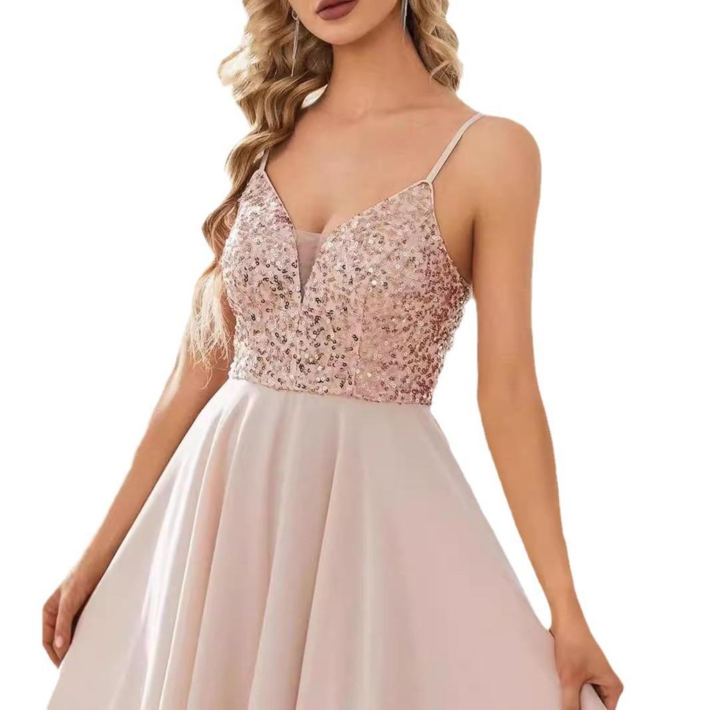 Elegante Vestido de Noche de Lentejuelas 2024 para Eventos Europeos, Americanos y de Oriente Medio