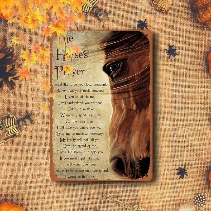 Vintage Horse Head Metal Wall Sign 8x12 Inch Farmhouse Western Decor