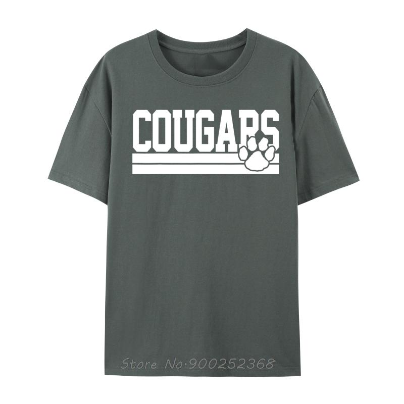Cougars School Spirit Europe Tshirt Men Summer Cotton Tshirt Fitness Tees Tops Oversized Streetwear Casual Fitness T Shirt