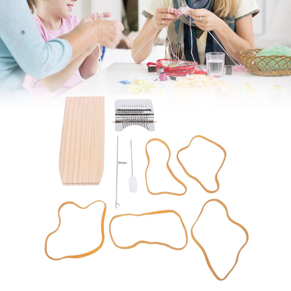 Mașină de cârpit cu croșetă Mașină de cârpit din lemn Mașină de tricotat șosete și haine pentru repararea DIY a blugilor