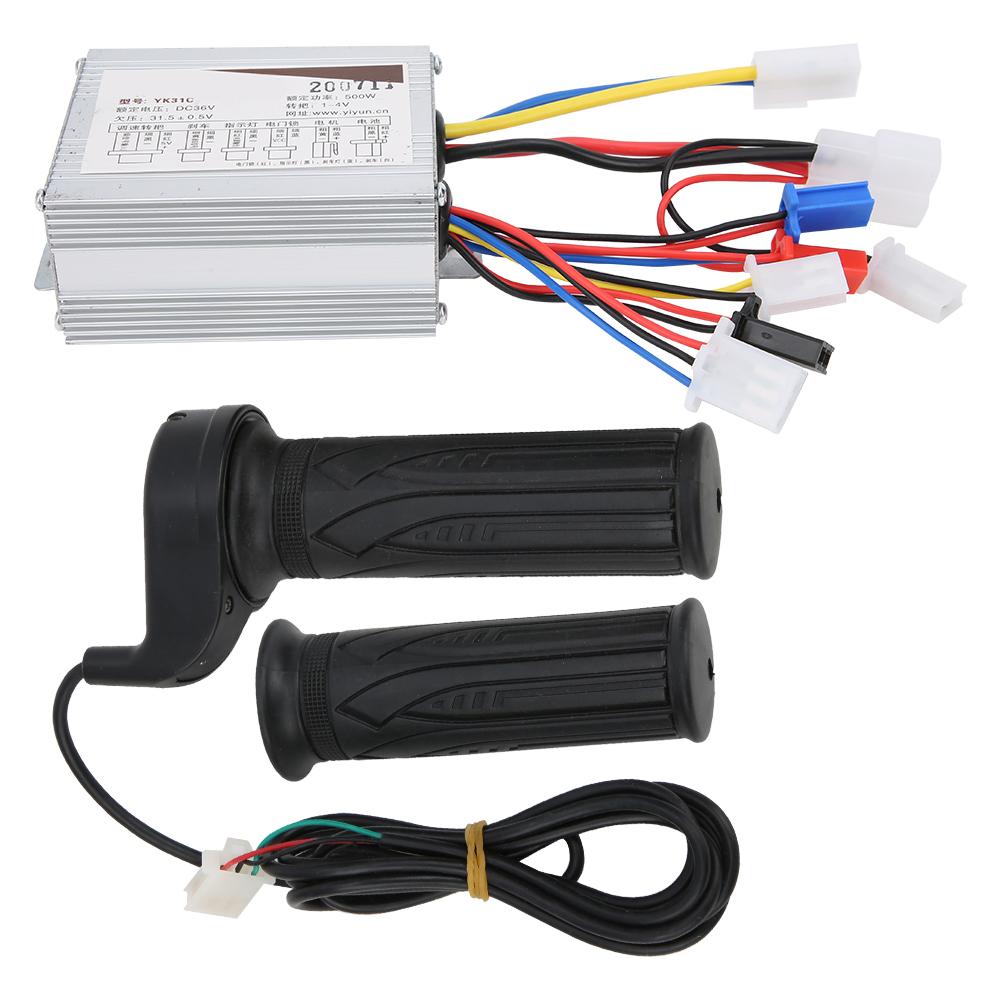 36V 500W Controller Throttle Grip Handlebar Kit Electric Bicycle Scooter Accessory
