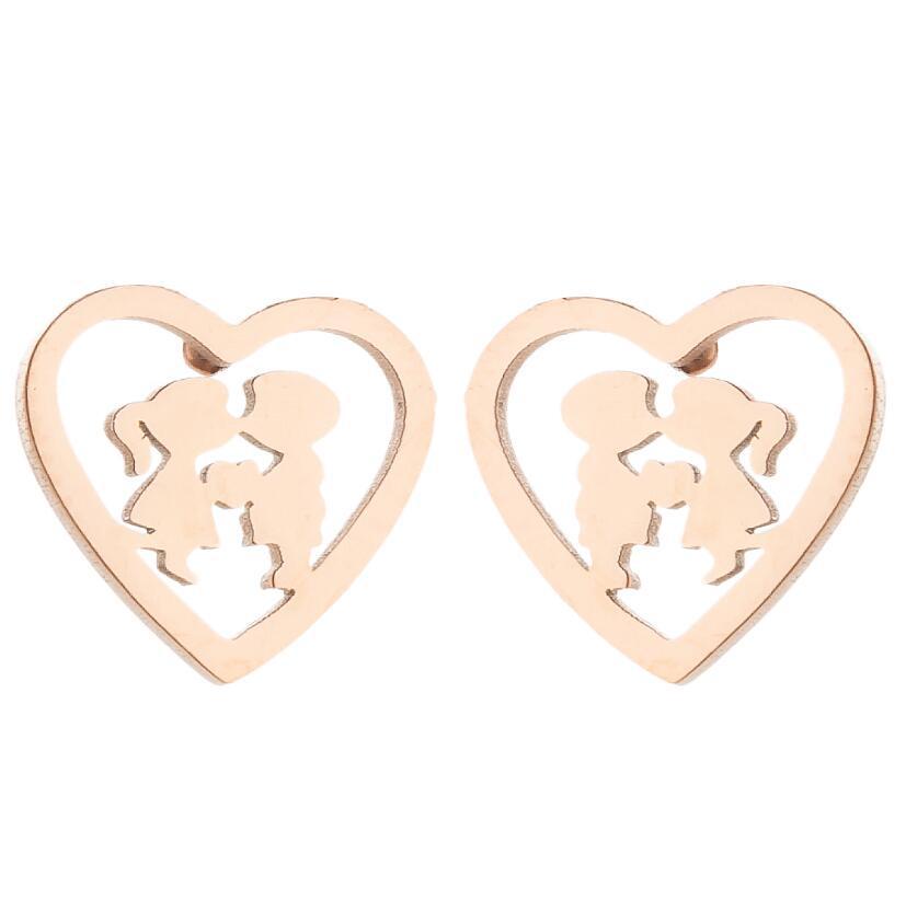 Stainless Steel Hip-Hop Punk Smiley Face & Cupid Angel Earrings