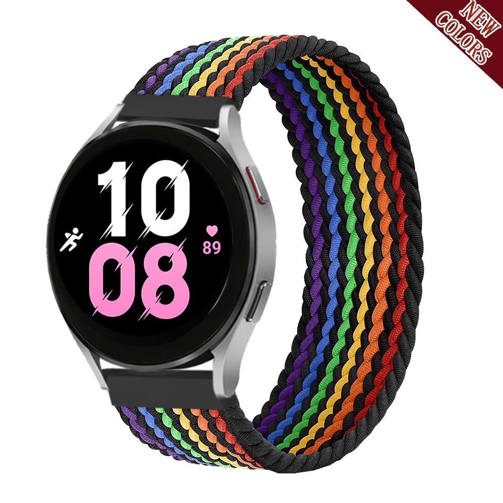 20mm 22mm Band for Samsung Galaxy watch 6 7 4 5 pro active 2 Gear S3 braided solo loop bracelet correa Huawei watch GT 2 3 strap